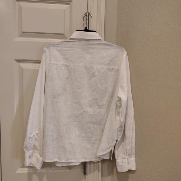 Cottagecore Ladder Lace Embroidery Blouse Womens 14 Button Up White Boho - Picture 11 of 11